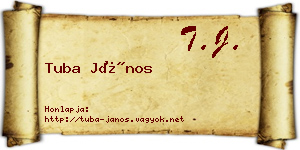 Tuba János névjegykártya